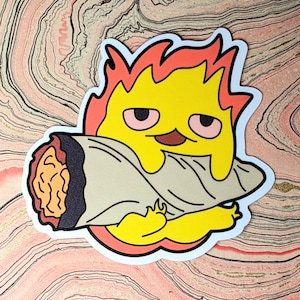 "Feuer Dämon chillin' Aufkleber ~ Vinyl Sticker ~ Wasserfest 3"~ Auch in Holographisch!