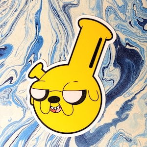Bendy Dog Bong Aufkleber ~ Vinyl wasserfester Aufkleber 3" ~ Auch in holographisch!