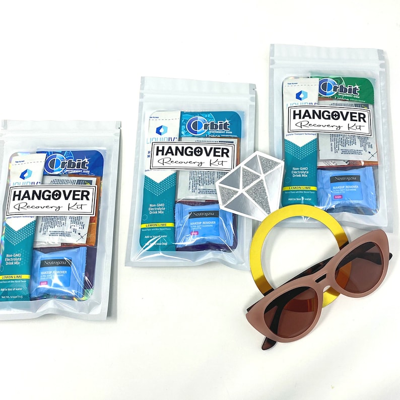 Hangover Kit, Self Care Kits for Girls' Trip, Bachelorette Hangover Kit, Adult Party Favors, Travels Hangover Kit Bag With Supplies image 5