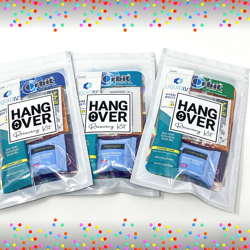 🍾BUY MORE SAVE MORE🍾Hangover Kit, Self Care Kits for Girls&#39; Trip, Bachelorette Hangover Kit, Adult Party Favors, Travels Hangover Kit Bag With Supplies