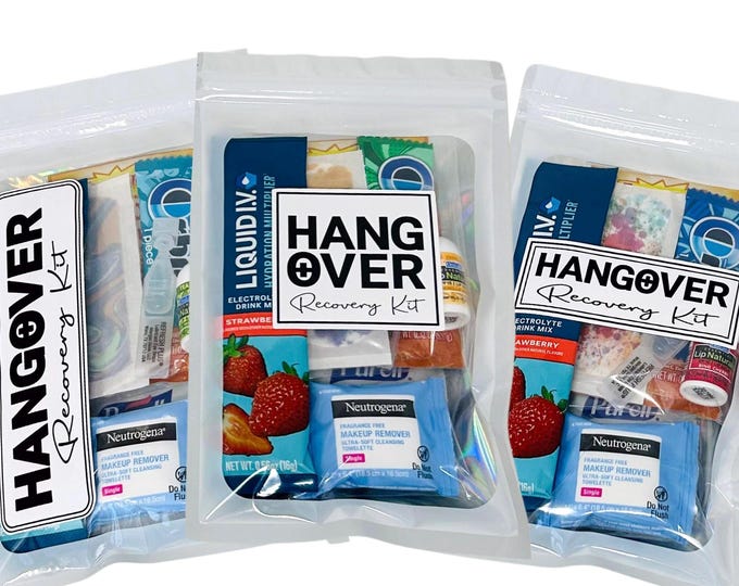 Bachelorette Party Favor Hangover Kit, Self-Care Kit, Recovery Kit for Weddings, Parties, and Girls Trip, Customization for Corporate Events