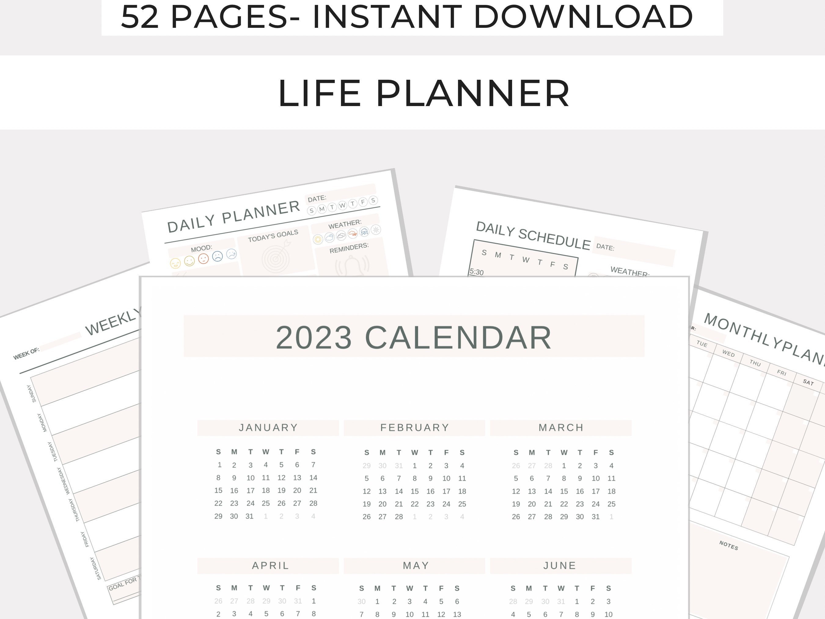 Complete Life Planner 2023 Printable Planner Bundle Monthly - Etsy