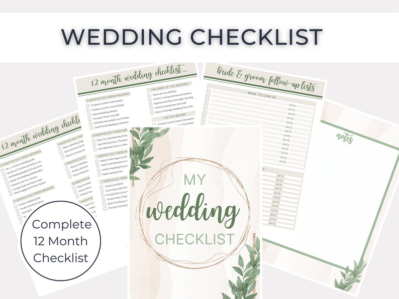 Printable Wedding Timeline Wedding Checklist Planning | Etsy