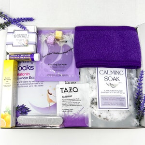 Lavender Spa Gift for Her, Self Care Gift Box, Personalized Gift For Her, Thank You Gift Box for Women, Birthday Gift Box, Self Care Spa Box