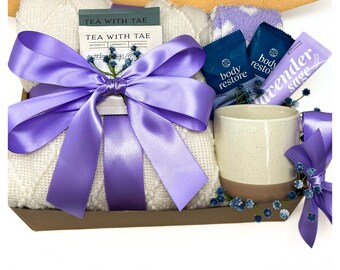 Self-Care Gift Box: Blanket, Tea, Honey - Elegant Care Package