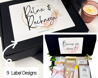 Spa Gift Box for Her with Face Masks, Pedi Kit, Care Package for Women, Pamper Gift Set with Sugar Scrub, Moisturizing Gloves, Tea and More