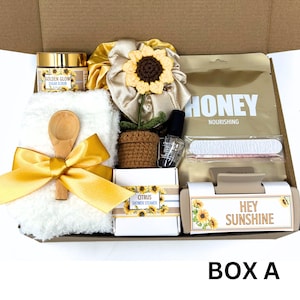 Sunflower Hug In a Box, Self Care Gift Box, Care Package, Mental Health Hygge Gift Box, Gift for Friend, Comfort Spa Gift for Her, Recovery