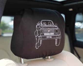 Fundas personalizadas para reposacabezas de asientos de coche - Accesorios interiores de coche hechos a mano, protector de reposacabezas