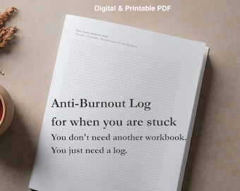 ATŌNOTE MomentumLog | Japanese Grid PDF Log for Perfectionism & Burnout, Undated, Printable, Supernote, template, left-hand, Minimalist