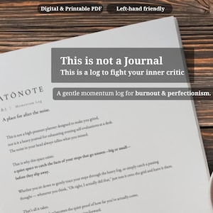ATŌNOTE MomentumLog / Registro PDF de cuadrícula japonesa para el perfeccionismo y el agotamiento, sin fecha, imprimible, Supernote, plantilla, para zurdos, minimalista