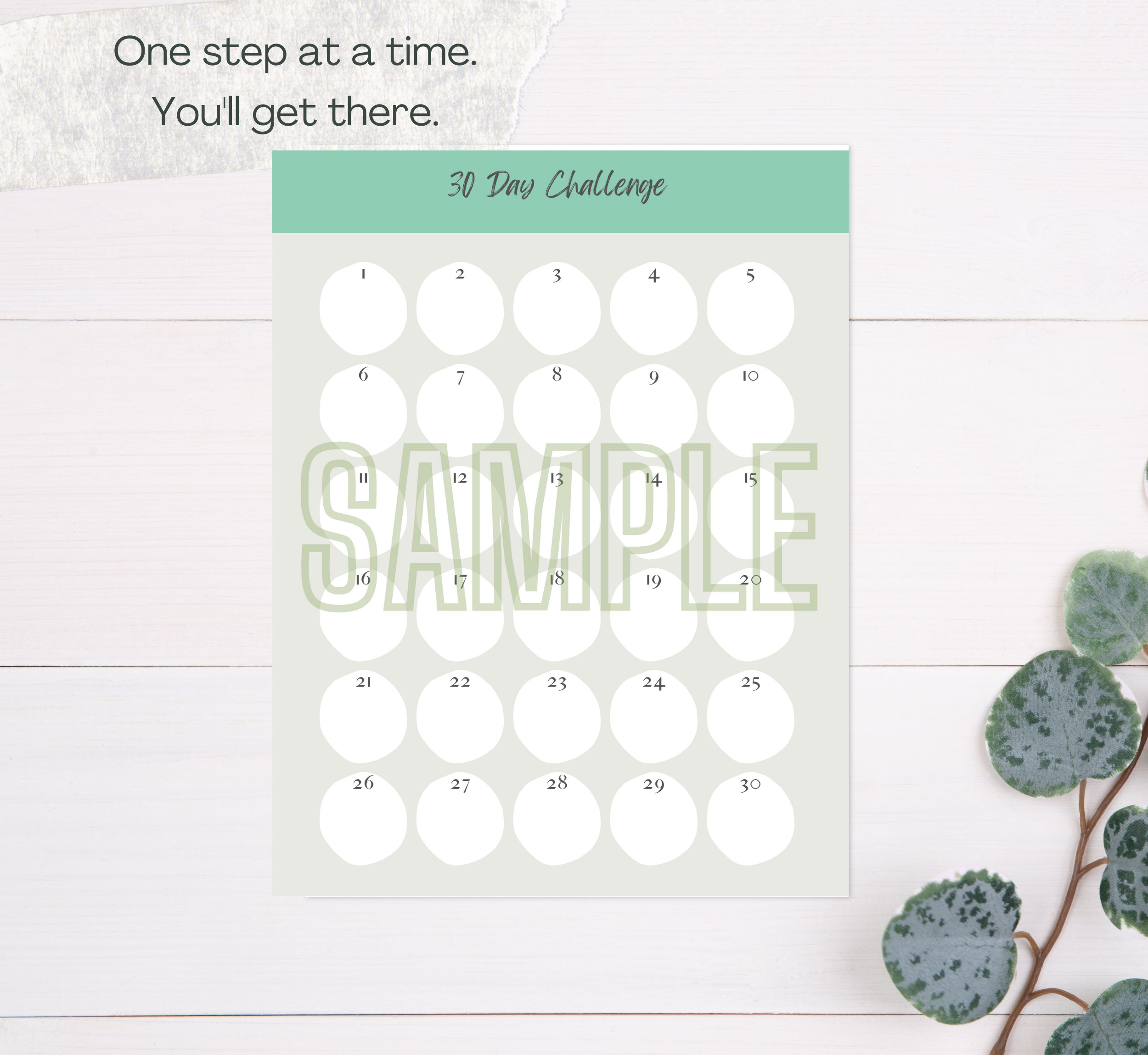 30 Day Challenge Blank Tracker - Etsy