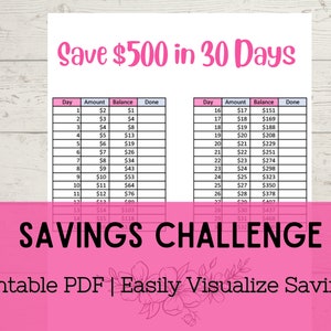 Save 500 dollars in 30 days | Savings Challenge | Savings | 30 Day Challenge | Save | Budgeting | Money Challenge