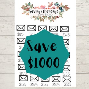 Savings Challenge | Save 1000 dollars | Savings Challenge Printable | Save