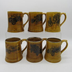 Vintage Moko by Wade 5 Great Britain Veteran Car Series Collectors Mugs