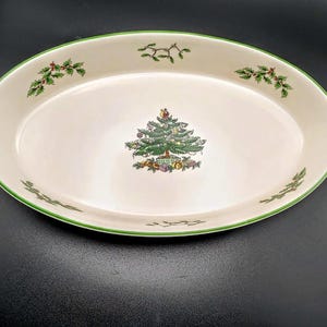 Vintage Spode Christmas Tree Patterned Oval Vegetable Baker Dish