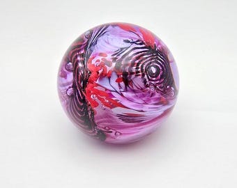 ヴィンテージ フェントン ハンドブロー アートガラス フリル