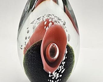 アイクホルト アートガラス花瓶：ダークブルー オーシャンウェーブ