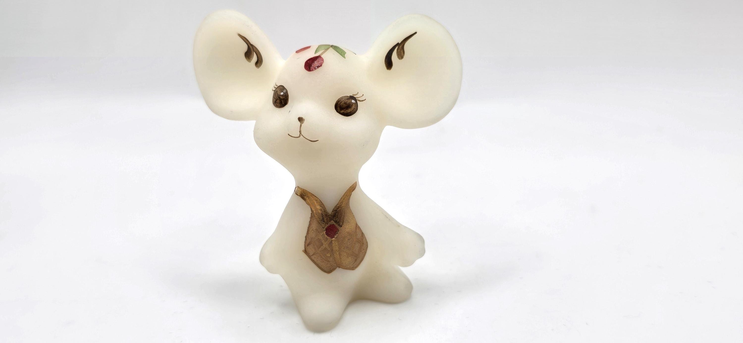 貴重！ Fenton Boutonniere Buddy マウス型置物 Fenton Glass Mouse - Etsy