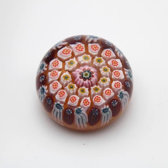 Vintage Strathearn Miniature Scottish Millefiori Glass Paperweight