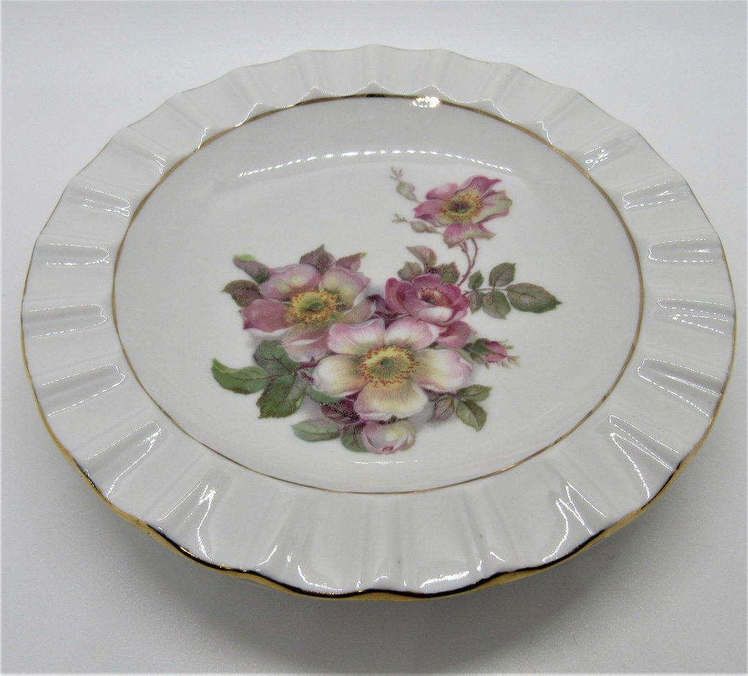 Vintage Schumann Arzberg Wild Rose China Trinket Dish, Bavaria Germany ...