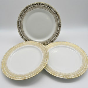 Vintage Limoges France Gold Edged Luncheon Plates, Limoges France Fine China
