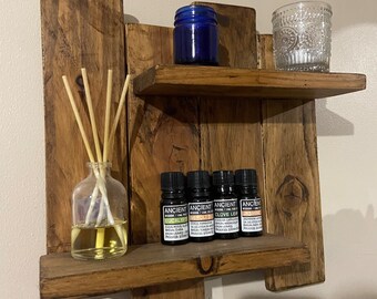 rustic, reclaimed pallet wood shelve, wooden shelving