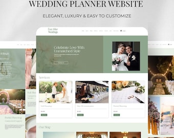 Modelo de site de casamento Wix | Site para organizadores de casamento | Site para fotógrafos Wix | Modelo de site elegante | Otimizado para SEO | Fácil de editar