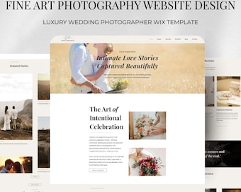 Modelo Wix para fotógrafo de casamentos de luxo, design de site artístico para noivas.