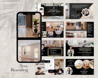 Modelos de capa para Facebook de imóveis, guia para compradores de imóveis (Canva)