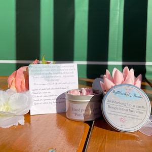Soy Lotion candle| moisturizer | bridal gift| massage candle |Party favor| Gift idea