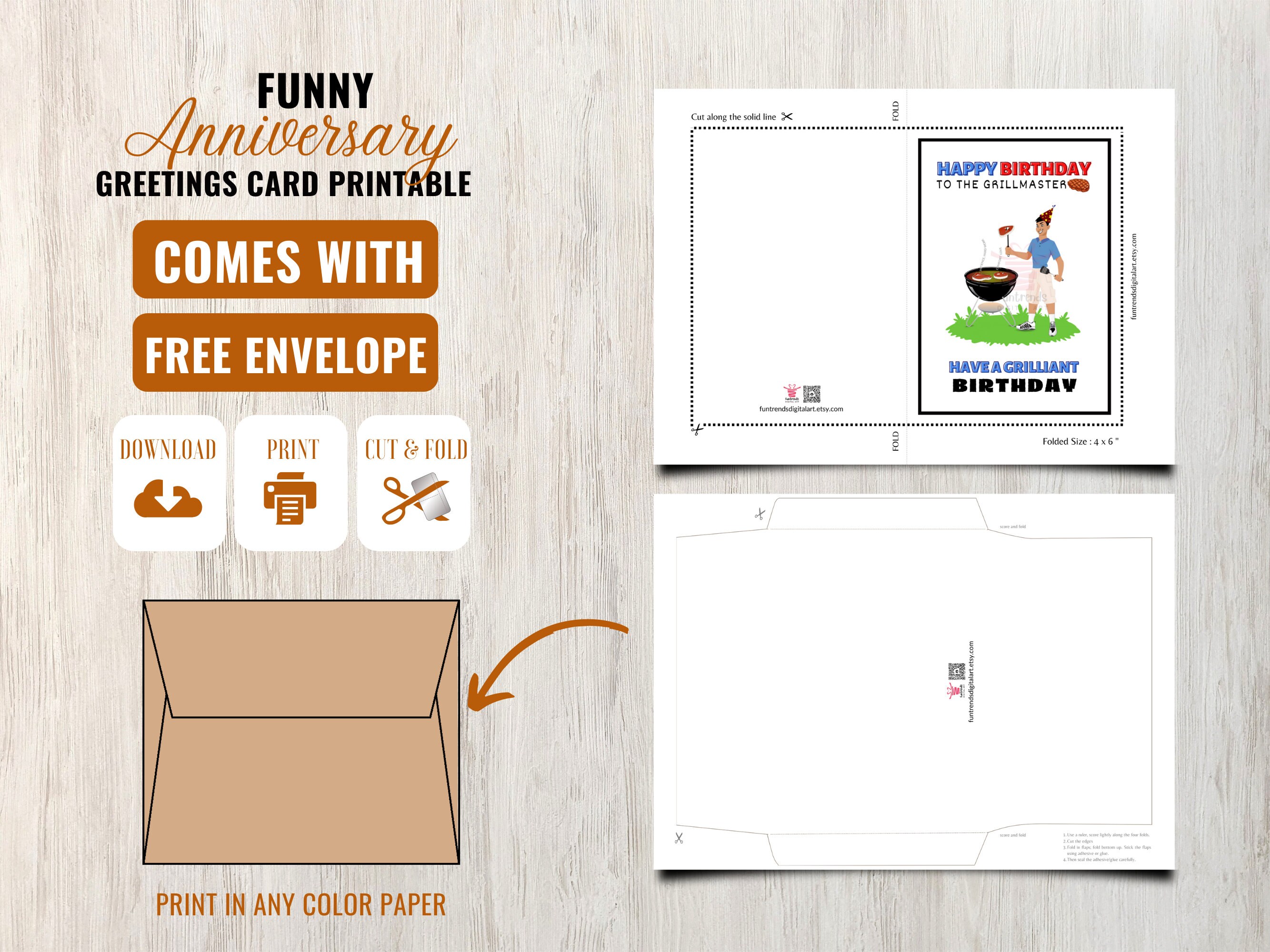 Grillmaster Birthday Card for Dad Grilliant Birthday for - Etsy