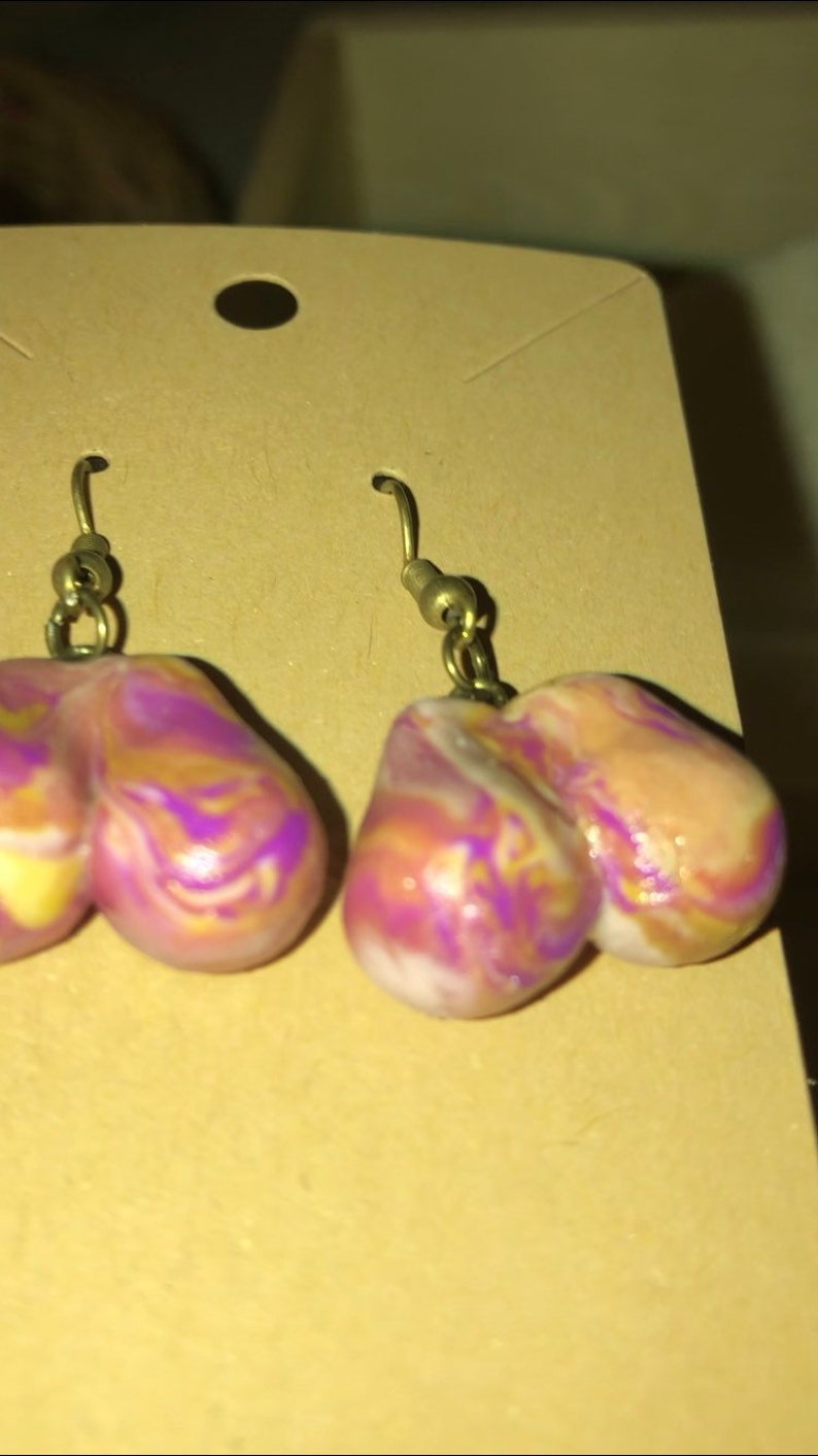 Handcrafted Mini Testicle Dangle Earrings Etsy