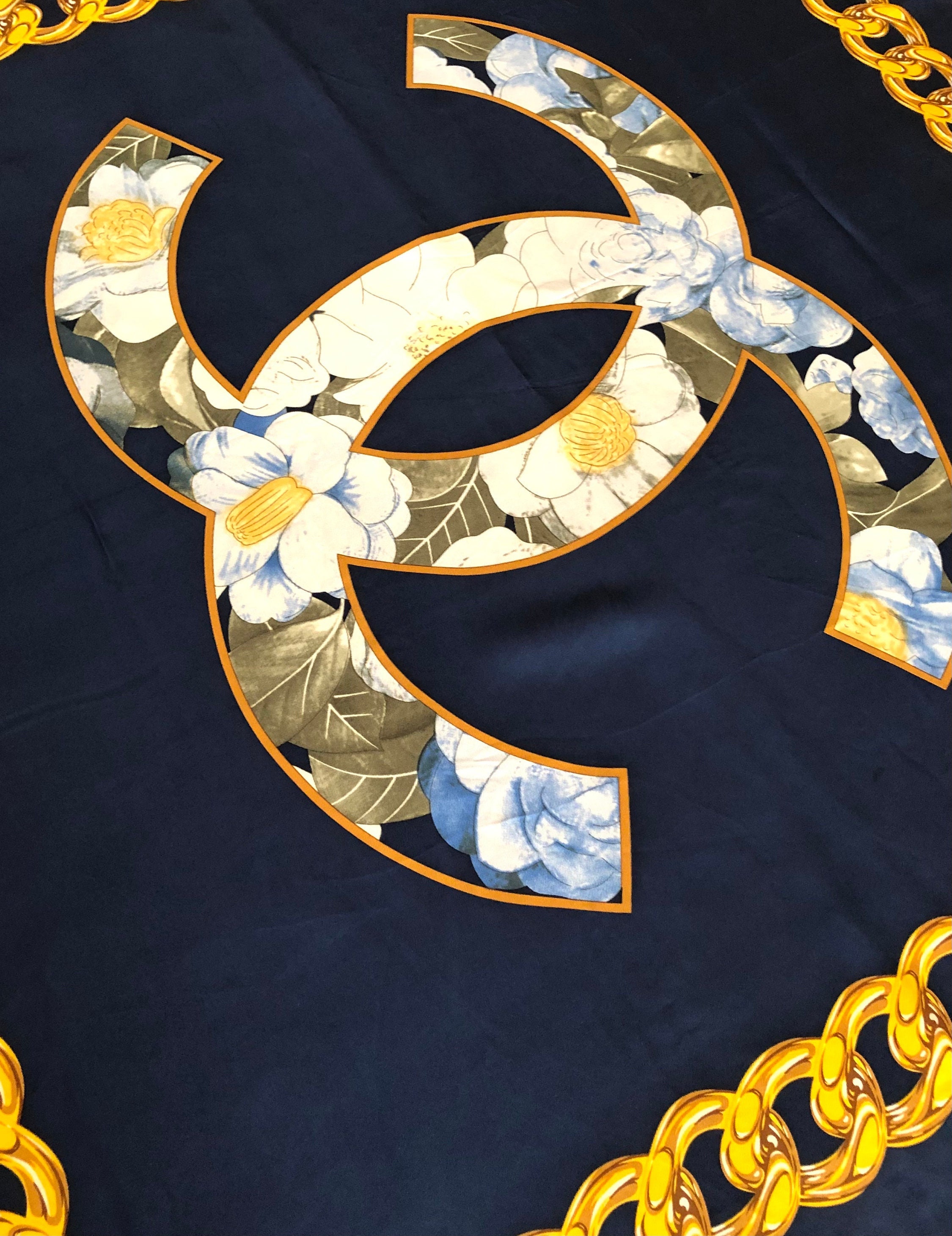 Chanel Vintage Gold Chain Medaillon XL Silk Scarf at 1stDibs chanel silk scarf vintage chanel scarf chanel vintage scarf #43 Chanel Vintage Gold Chain Medaillon XL Silk Scarf at 1stDibs chanel silk scarf vintage chanel scarf chanel vintage scarf