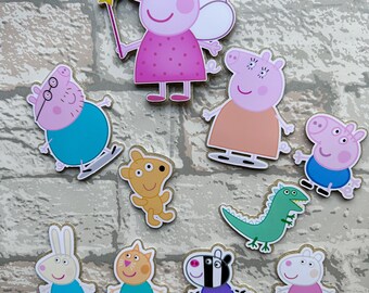 Birthday Pig cake topper set, personalised toppers