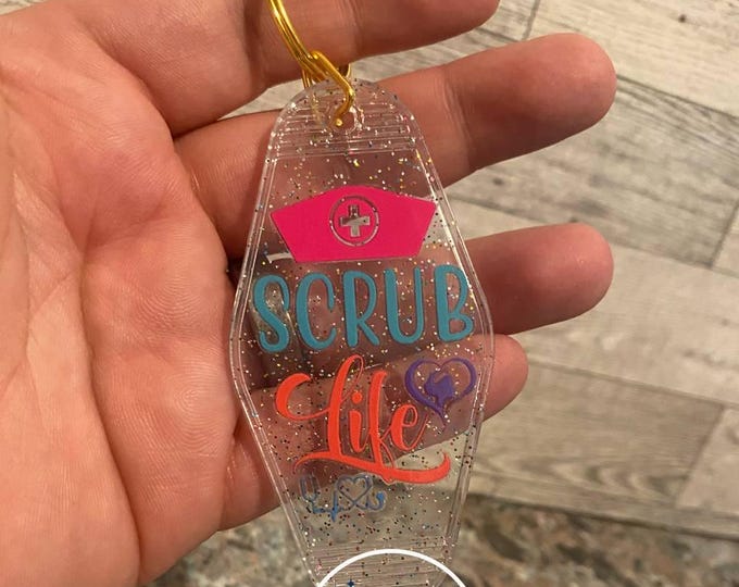Vintage Scrub Life Motel Keychain
