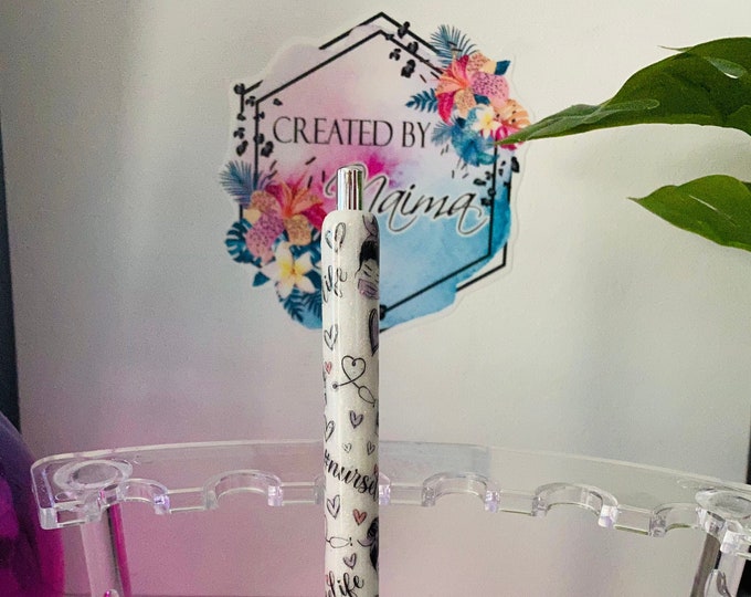 Refillable Nurse Life Glitter Epoxy Gel Pen