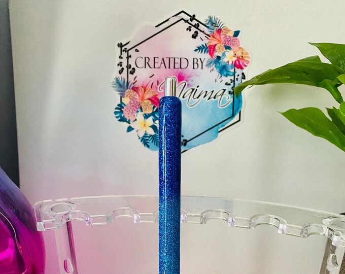 Refillable Beach Glitter Epoxy Gel Pen