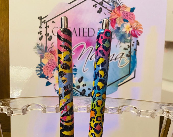 Refillable Colorful Animal Print Epoxy Gel Pen