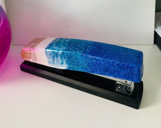 Beach Glitter Epoxy Stapler