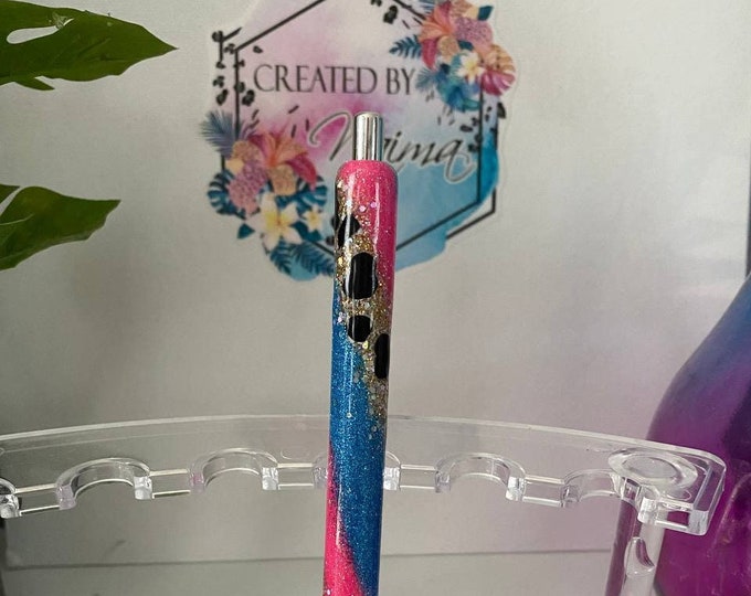 Refillable Gypsy Cow Print Glitter Epoxy Gel Pen