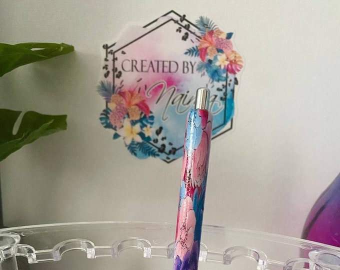 Refillable Watercolor Flowers Epoxy Gel Pen