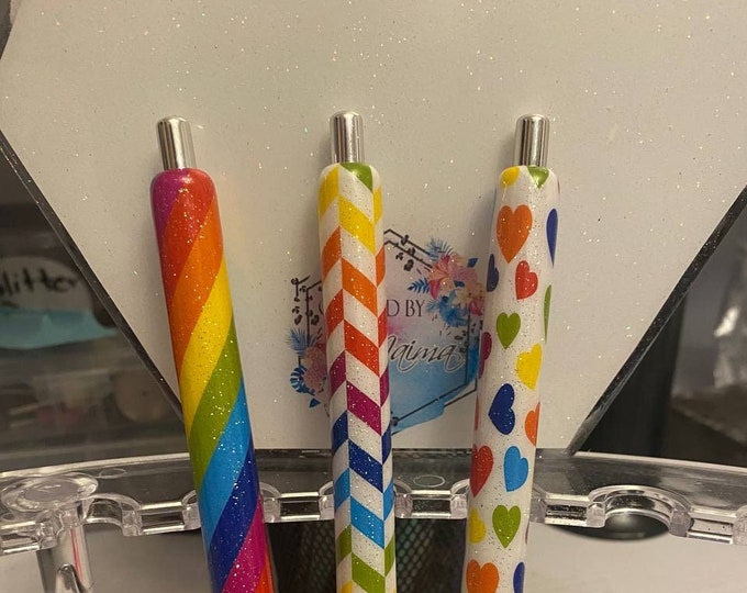 Refillable Rainbow Pride Epoxy Gel Pen