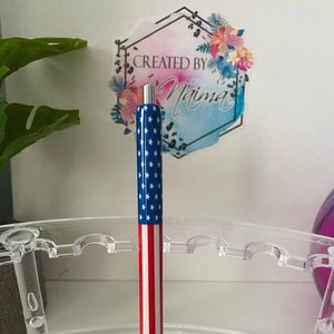 Refillable United States Flag Gel Epoxy Pen