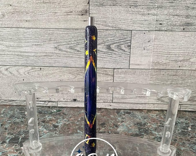 Refillable Zodiac Signs Glitter Epoxy Gel Pen