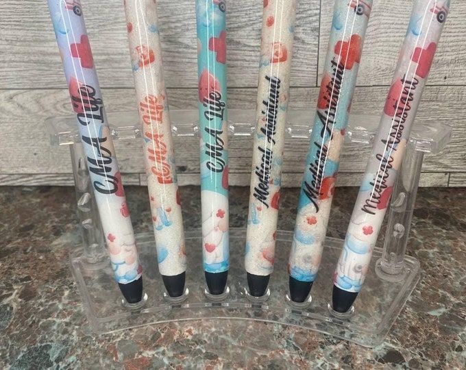 Refillable Certified Medical Assistant & Medical Assistant Glitter Gel Pens