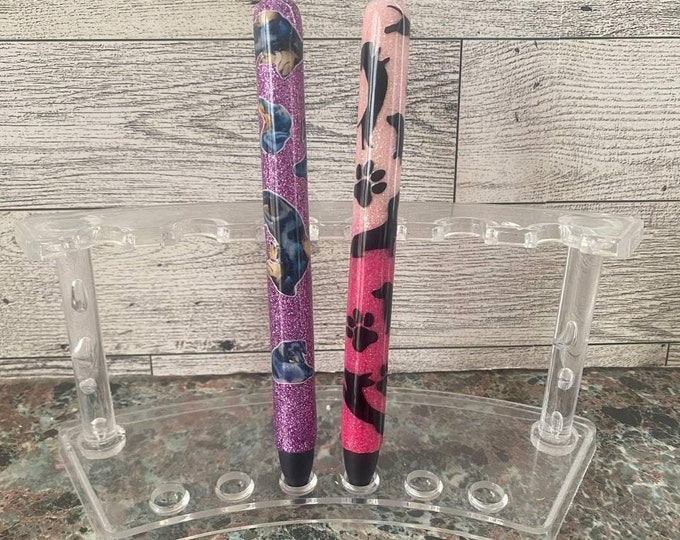 Refillable Dachshund Puppies Glitter Gel Pens