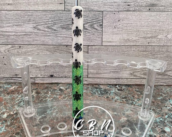 Refillable Turtles Glitter Epoxy Gel Pen
