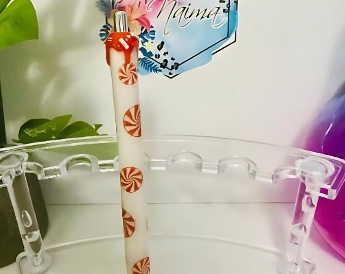 Refillable Peppermint Candy Glitter Epoxy Gel Pen