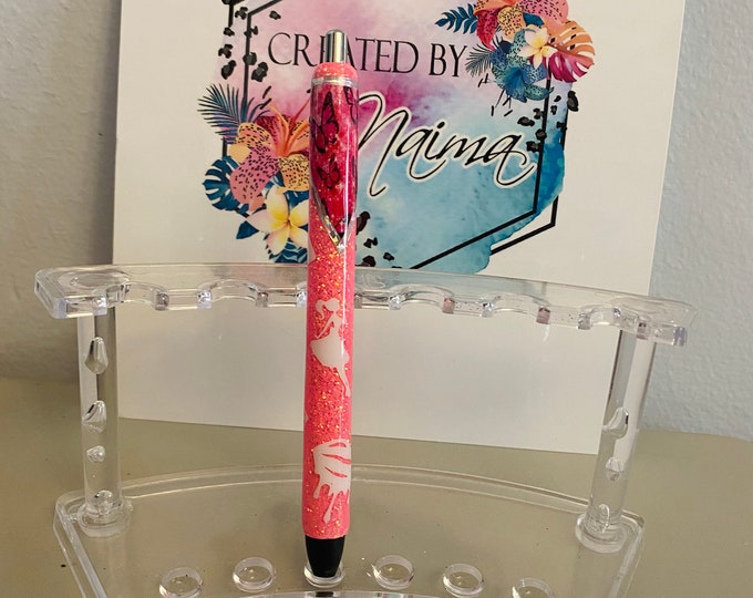 Refillable Barbie & Butterflies Glitter Epoxy Gel Pen