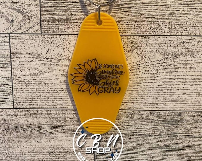 Vintage Sunflower Theme Motel Keychain
